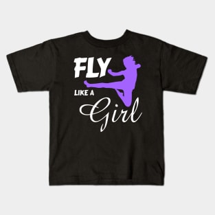 Fly Like a Girl... Ninja Style Kids T-Shirt